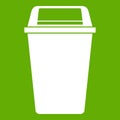 Plastic flip lid bin icon green