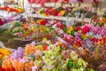 Plastic flower shop beautiful colorful fake flora Royalty Free Stock Photo