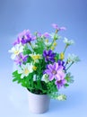 Plastic flowers vase