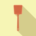 Plastic fly swatter standing up on light yellow background Royalty Free Stock Photo