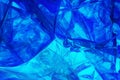 Plastic foil in Blue colored polarized light Royalty Free Stock Photo