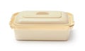 Plastic food container of butter isolated Royalty Free Stock Photo