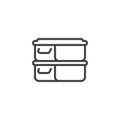 Plastic food containers line icon