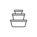 Plastic food containers outline icon