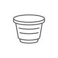 Plastic food cup line outline icon Royalty Free Stock Photo