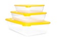 Plastic food storage containers Royalty Free Stock Photo