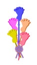 Plastic Foot Clap Toy with A Stripe Ribbon