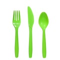 Plastic fork knife spoon Royalty Free Stock Photo