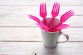 Plastic Forks and Cup Royalty Free Stock Photo