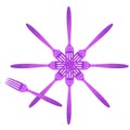 Plastic forks are seen in an interesting design Royalty Free Stock Photo