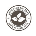 Plastic free product icon - eco seal, non toxic pack with leaves Royalty Free Stock Photo