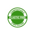 Plastic free product sign for labels, stickers - Vector