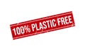 100% Plastic Free Rubber Stamp. 100% Plastic Free Grunge Stamp Seal Vector Illustration Royalty Free Stock Photo