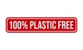 100% Plastic Free Rubber Stamp. 100% Plastic Free Grunge Stamp Seal Vector Illustration Royalty Free Stock Photo