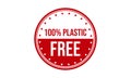 100% Plastic Free Rubber Stamp. 100% Plastic Free Grunge Stamp Seal Vector Illustration Royalty Free Stock Photo