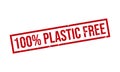 100% Plastic Free Rubber Stamp. 100% Plastic Free Grunge Stamp Seal Vector Illustration Royalty Free Stock Photo