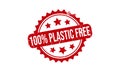 100% Plastic Free Rubber Stamp. 100% Plastic Free Grunge Stamp Seal Vector Illustration Royalty Free Stock Photo