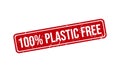 100% Plastic Free Rubber Stamp. 100% Plastic Free Grunge Stamp Seal Vector Illustration Royalty Free Stock Photo