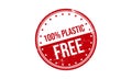 100% Plastic Free Rubber Stamp. 100% Plastic Free Grunge Stamp Seal Vector Illustration Royalty Free Stock Photo