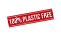 100% Plastic Free Rubber Stamp. 100% Plastic Free Grunge Stamp Seal Vector Illustration Royalty Free Stock Photo