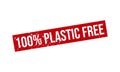 100% Plastic Free Rubber Stamp. 100% Plastic Free Grunge Stamp Seal Vector Illustration Royalty Free Stock Photo