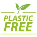 plastic free stamp on white Royalty Free Stock Photo