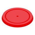 Plastic frisbee icon, isometric style