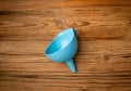 Plastic Funnel, Blue Kitchen Utensil, Equipment, Funneling Concept, Blue Plastic Funnel