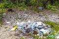 Plastic garbage on a beach Royalty Free Stock Photo