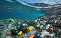 plastic garbage at the bottom of the ocean, environmental pollution Royalty Free Stock Photo