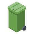 Plastic garbage box icon, isometric style Royalty Free Stock Photo