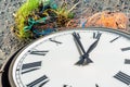 Plastic garbage Ocean clock symbolic Royalty Free Stock Photo