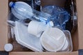 Plastic garbage prepared for recycling top view Royalty Free Stock Photo