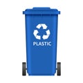 Plastic garbage wheel box mockup, realistic style