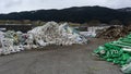 Oslo, Norway, 25.05.2020: plastic garbage, wooden waste at the sorting plant