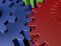 Plastic gears close up Royalty Free Stock Photo