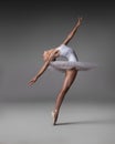 Plastic girl in pointe shoes Royalty Free Stock Photo