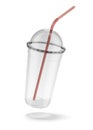 Plastic glass with straw