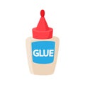 Plastic glue container icon, cartoon style