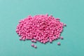 Plastic granules . Colorant for polymers in granules. Plastic ra Royalty Free Stock Photo