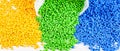 plastic granules. Polymeric dye. Colorant for plastics. Pigment in the granules Royalty Free Stock Photo