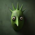 Surrealistic Green Bird Mask With Spikes Inspired By Zbrush And Maurice Sendak Royalty Free Stock Photo