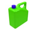 Plastic green jerrican. Canister. Canister of gasoline. Royalty Free Stock Photo