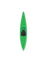 Plastic green kayak isolated icon