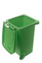 Plastic green trash can isolated on white background Royalty Free Stock Photo