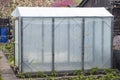 Plastic greenhouse in an allotment garden
