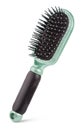 Plastic hairbrush on white Royalty Free Stock Photo