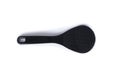Plastic, heat-resistant spoon stirrer for multicooker. Black spoon isolated on white background Royalty Free Stock Photo