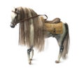 Plastic horse realistic toy - white background isolated