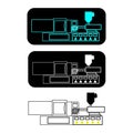 plastic injection molding machine icon vector illustration symbol design Royalty Free Stock Photo